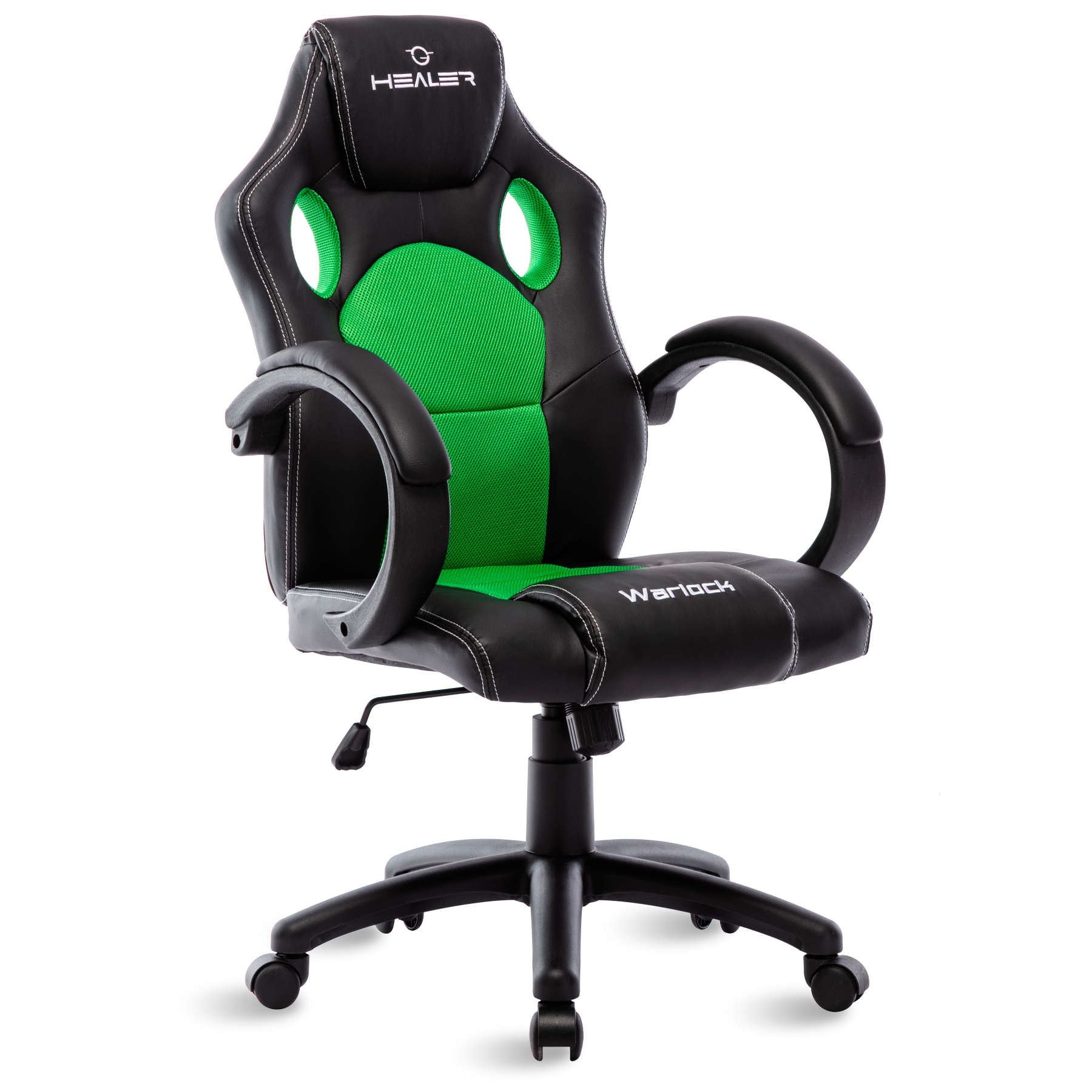 Cadeira Gamer Verde E Preto Healer Warlock Reclin Vel Girat Ria