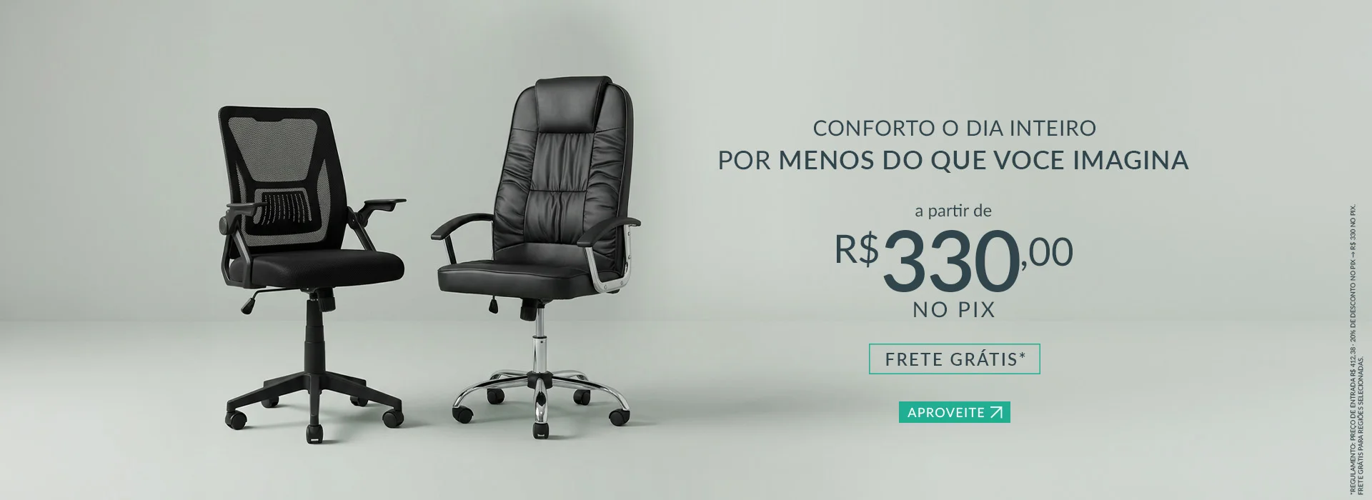 Cadeiras de escritório a partir de R$ 330 reais 