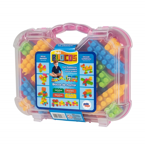 Brinquedo Maleta Blocos De Montar 48 Peças Paki Toys em Promoção