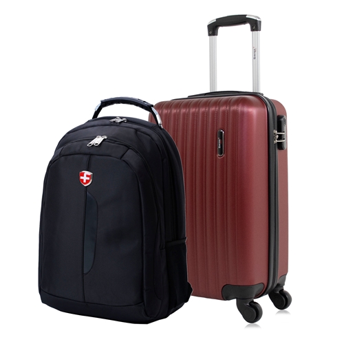 Kit mala de viagem 10 kg Lucerna Azul e Vinho Swiss Move