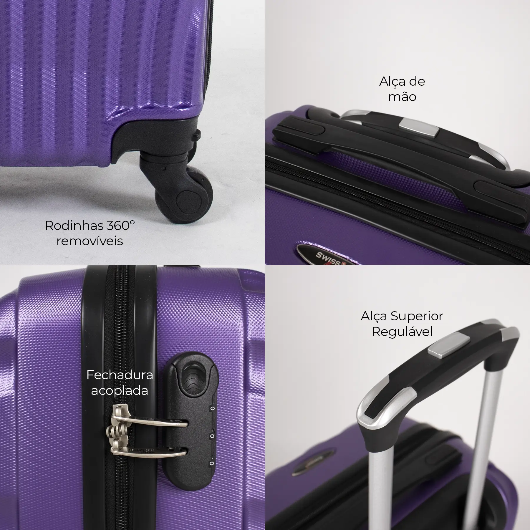Mala de viagem PP Dizy Swiss Move Roxa