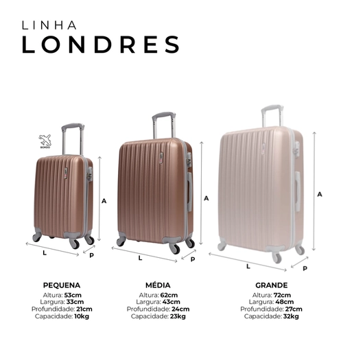 Kit de malas de viagem P/M Londres Swiss Move Prata