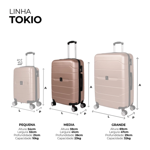 Mala de viagem 23kg média Tokio Swiss Move Rose