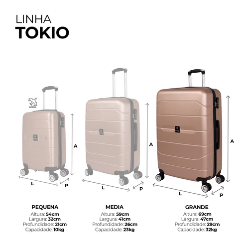 Mala de viagem 32kg grande Tokio Swiss Move Rose