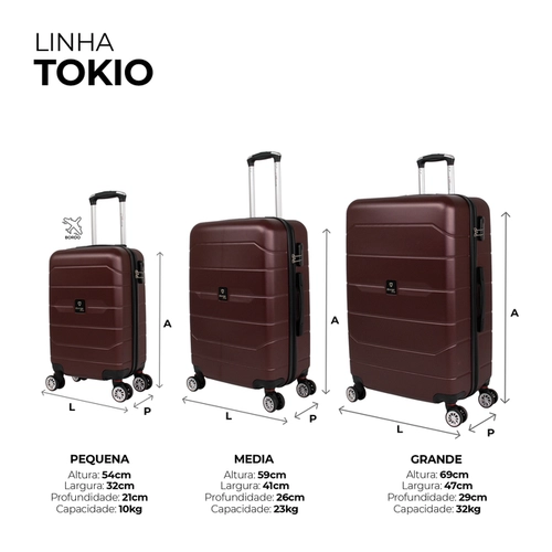 Kit de malas de viagem P/M/G Tokio Swiss Move Rose