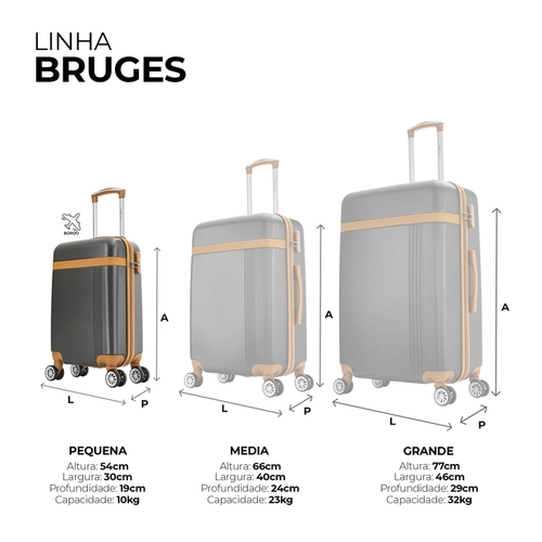 Mala de bordo 10kg pequena Bruges Swiss Move Marrom