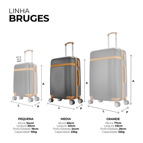 Mala de viagem 23kg média Bruges Swiss Move Preto