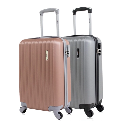 Kit 2 malas de viagem bordo 10kg Londres Swiss Move Preta e Champagne