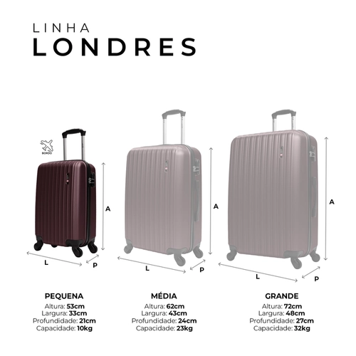 Mala de bordo 10kg pequena Londres Swiss Move Preto
