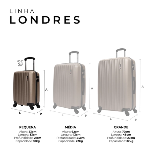 Mala de bordo 10kg pequena Londres Swiss Move Preto