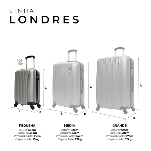 Mala de bordo 10kg pequena Londres Swiss Move Preto