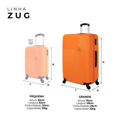 Mala de viagem 32kg grande Zug Swiss Move Rose