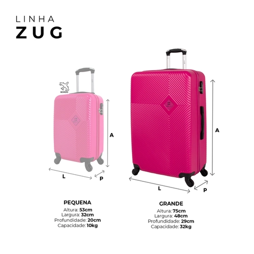 Mala de viagem 32kg grande Zug Swiss Move Rose