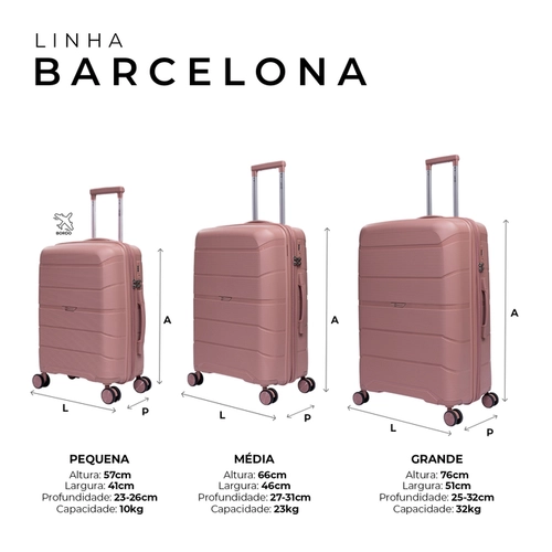 Kit de malas de viagem P/M/G Barcelona Swiss Move Azul Marinho
