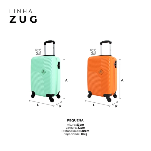 Kit 2 malas de viagem bordo 10kg Zug Swiss Move Pink e Azul