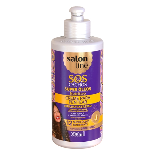 Creme Para Pentear S O S Cachos Super Oleos Salon Line 300ml