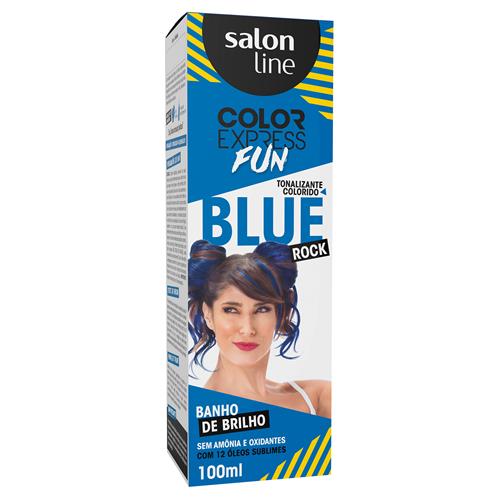 Tinta Rosa Para Cabelo Que Sai Com água Kit Coloracao Color Express Fun Blue Rock Salon Line 100ml